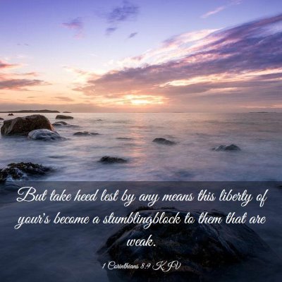 Picture 03 - 1 Corinthians 8:9 KJV - But take heed lest by any means this liberty of - Bible Verse Picture