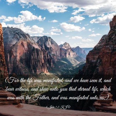 Picture 03 - 1 John 1:2 KJV - (For the life was manifested, and we have seen - Bible Verse Picture