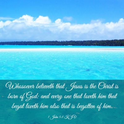 Picture 03 - 1 John 5:1 KJV - Whosoever believeth that Jesus is the Christ is - Bible Verse Picture