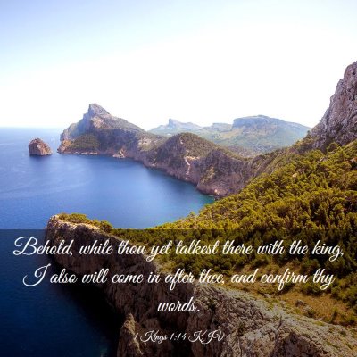 Picture 03 - 1 Kings 1:14 KJV - Behold, while thou yet talkest there with the - Bible Verse Picture