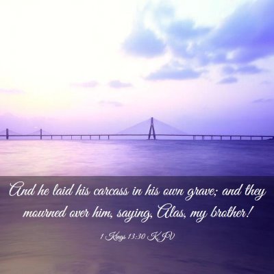 Picture 03 - 1 Kings 13:30 KJV - And he laid his carcass in his own grave; and - Bible Verse Picture