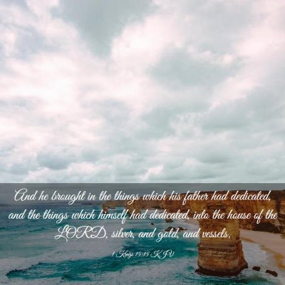 Picture 03 - 1 Kings 15:15 KJV - And he brought in the things which his father had - Bible Verse Picture
