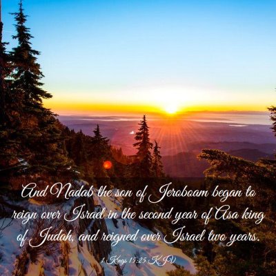 Picture 03 - 1 Kings 15:25 KJV - And Nadab the son of Jeroboam began to reign over - Bible Verse Picture