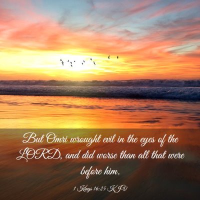Picture 03 - 1 Kings 16:25 KJV - But Omri wrought evil in the eyes of the LORD, - Bible Verse Picture
