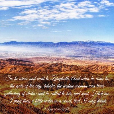 Picture 03 - 1 Kings 17:10 KJV - So he arose and went to Zarephath. And when he - Bible Verse Picture
