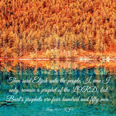 Picture 03 - 1 Kings 18:22 KJV - Then said Elijah unto the people, I, even I only, - Bible Verse Picture