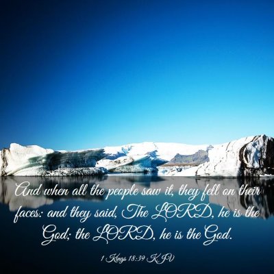 Picture 03 - 1 Kings 18:39 KJV - And when all the people saw it, they fell on - Bible Verse Picture