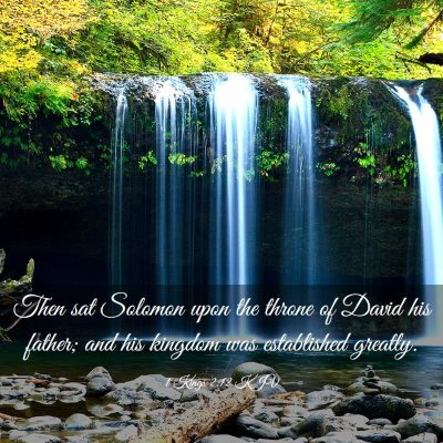 Picture 03 - 1 Kings 2:12 KJV - Then sat Solomon upon the throne of David his - Bible Verse Picture