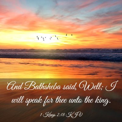 Picture 03 - 1 Kings 2:18 KJV - And Bathsheba said, Well; I will speak for thee - Bible Verse Picture