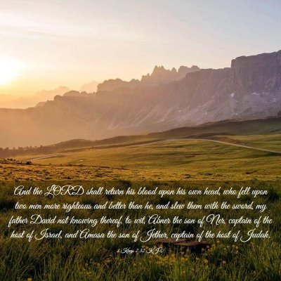 Picture 03 - 1 Kings 2:32 KJV - And the LORD shall return his blood upon his own - Bible Verse Picture