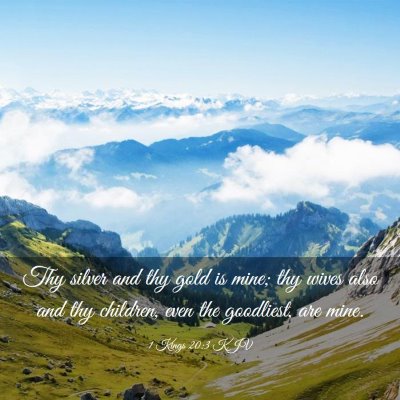 Picture 03 - 1 Kings 20:3 KJV - Thy silver and thy gold is mine; thy wives also - Bible Verse Picture
