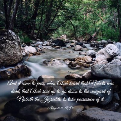 Picture 03 - 1 Kings 21:16 KJV - And it came to pass, when Ahab heard that Naboth - Bible Verse Picture