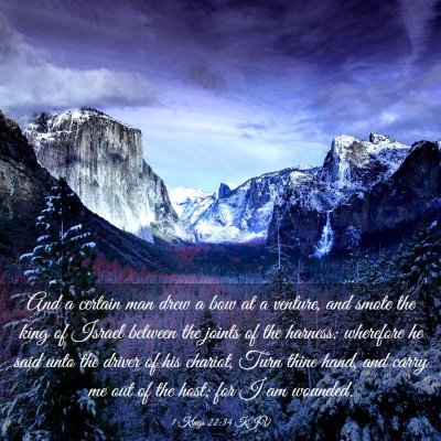 Picture 03 - 1 Kings 22:34 KJV - And a certain man drew a bow at a venture, and - Bible Verse Picture