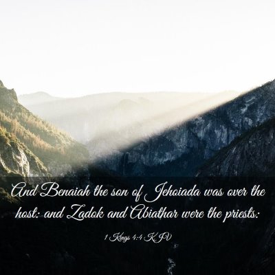 Picture 03 - 1 Kings 4:4 KJV - And Benaiah the son of Jehoiada was over the - Bible Verse Picture