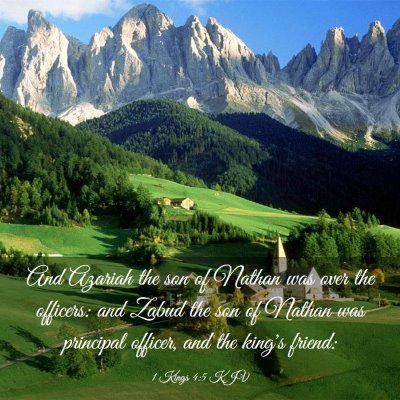 Picture 03 - 1 Kings 4:5 KJV - And Azariah the son of Nathan was over the - Bible Verse Picture