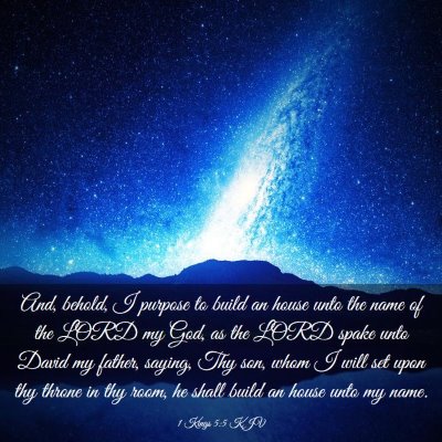 Picture 03 - 1 Kings 5:5 KJV - And, behold, I purpose to build an house unto the - Bible Verse Picture