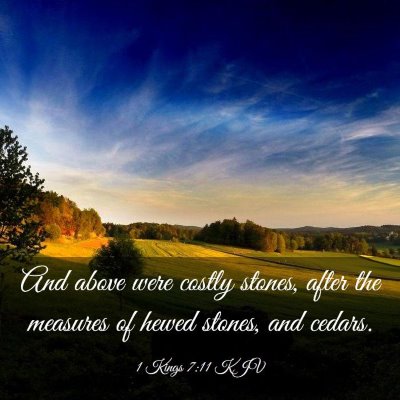 Picture 03 - 1 Kings 7:11 KJV - And above were costly stones, after the measures - Bible Verse Picture