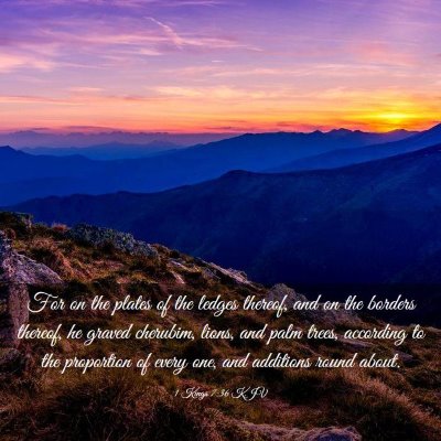 Picture 03 - 1 Kings 7:36 KJV - For on the plates of the ledges thereof, and on - Bible Verse Picture