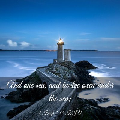 Picture 03 - 1 Kings 7:44 KJV - And one sea, and twelve oxen under the - Bible Verse Picture