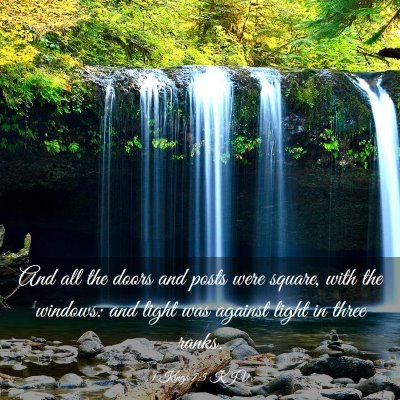 Picture 03 - 1 Kings 7:5 KJV - And all the doors and posts were square, with the - Bible Verse Picture