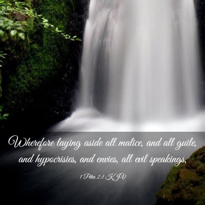 Picture 03 - 1 Peter 2:1 KJV - Wherefore laying aside all malice, and all guile, - Bible Verse Picture