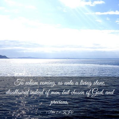 Picture 03 - 1 Peter 2:4 KJV - To whom coming, as unto a living stone, - Bible Verse Picture
