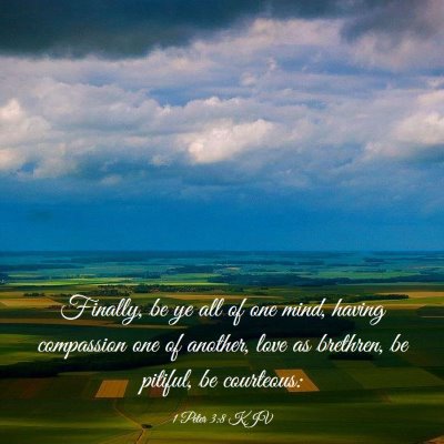 Picture 03 - 1 Peter 3:8 KJV - Finally, be ye all of one mind, having compassion - Bible Verse Picture