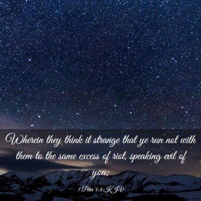 Picture 03 - 1 Peter 4:4 KJV - Wherein they think it strange that ye run not - Bible Verse Picture