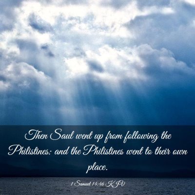 Picture 03 - 1 Samuel 14:46 KJV - Then Saul went up from following the Philistines: - Bible Verse Picture