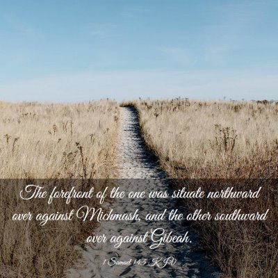 Picture 03 - 1 Samuel 14:5 KJV - The forefront of the one was situate northward - Bible Verse Picture