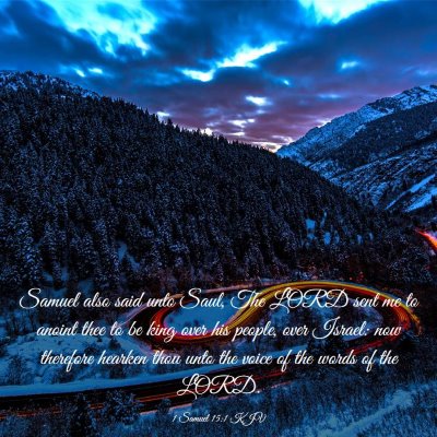 Picture 03 - 1 Samuel 15:1 KJV - Samuel also said unto Saul, The LORD sent me to - Bible Verse Picture