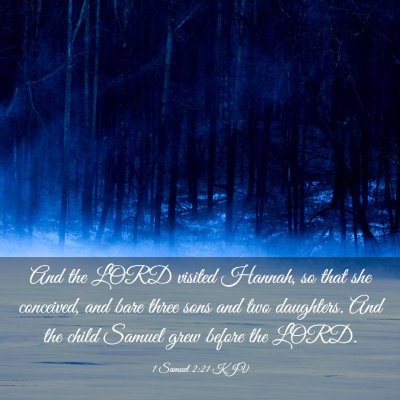 Picture 03 - 1 Samuel 2:21 KJV - And the LORD visited Hannah, so that she - Bible Verse Picture