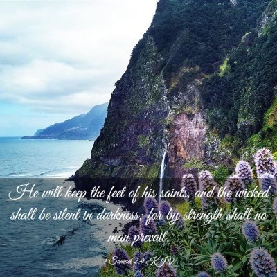 Picture 03 - 1 Samuel 2:9 KJV - He will keep the feet of his saints, and the - Bible Verse Picture