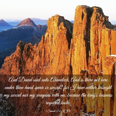 Picture 03 - 1 Samuel 21:8 KJV - And David said unto Ahimelech, And is there not - Bible Verse Picture