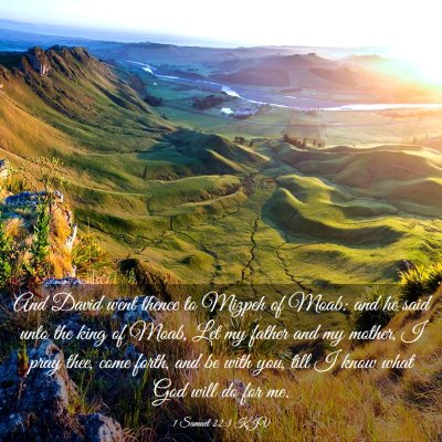 Picture 03 - 1 Samuel 22:3 KJV - And David went thence to Mizpeh of Moab: and he - Bible Verse Picture