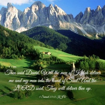Picture 03 - 1 Samuel 23:12 KJV - Then said David, Will the men of Keilah deliver - Bible Verse Picture