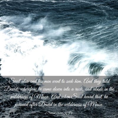 Picture 03 - 1 Samuel 23:25 KJV - Saul also and his men went to seek him. And they - Bible Verse Picture