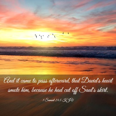 Picture 03 - 1 Samuel 24:5 KJV - And it came to pass afterward, that David's heart - Bible Verse Picture