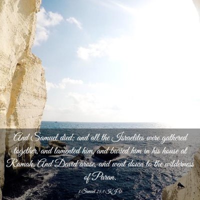 Picture 03 - 1 Samuel 25:1 KJV - And Samuel died; and all the Israelites were - Bible Verse Picture