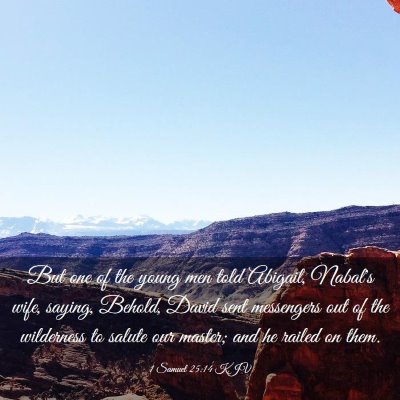 Picture 03 - 1 Samuel 25:14 KJV - But one of the young men told Abigail, Nabal's - Bible Verse Picture