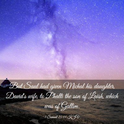 Picture 03 - 1 Samuel 25:44 KJV - But Saul had given Michal his daughter, David's - Bible Verse Picture