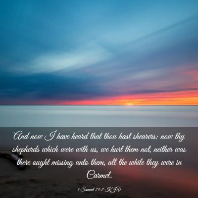 Picture 03 - 1 Samuel 25:7 KJV - And now I have heard that thou hast shearers: now - Bible Verse Picture