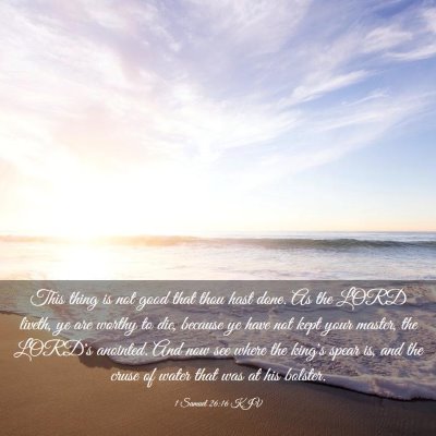 Picture 03 - 1 Samuel 26:16 KJV - This thing is not good that thou hast done. As - Bible Verse Picture