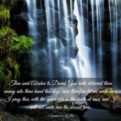 Picture 03 - 1 Samuel 26:8 KJV - Then said Abishai to David, God hath delivered - Bible Verse Picture