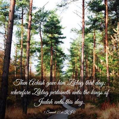 Picture 03 - 1 Samuel 27:6 KJV - Then Achish gave him Ziklag that day: wherefore - Bible Verse Picture