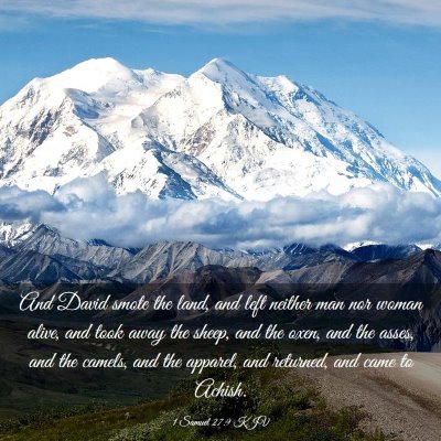 Picture 03 - 1 Samuel 27:9 KJV - And David smote the land, and left neither man - Bible Verse Picture