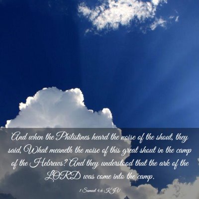 Picture 03 - 1 Samuel 4:6 KJV - And when the Philistines heard the noise of the - Bible Verse Picture
