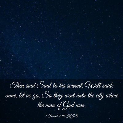 Picture 03 - 1 Samuel 9:10 KJV - Then said Saul to his servant, Well said; come, - Bible Verse Picture