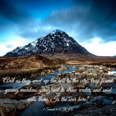 Picture 03 - 1 Samuel 9:11 KJV - And as they went up the hill to the city, they - Bible Verse Picture