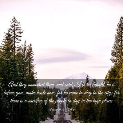 Picture 03 - 1 Samuel 9:12 KJV - And they answered them, and said, He is; behold, - Bible Verse Picture